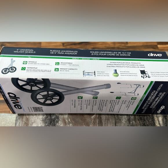 Universal Walker Wheels 5in- Drive Brand/ NEW in Box - Picture 3 of 6